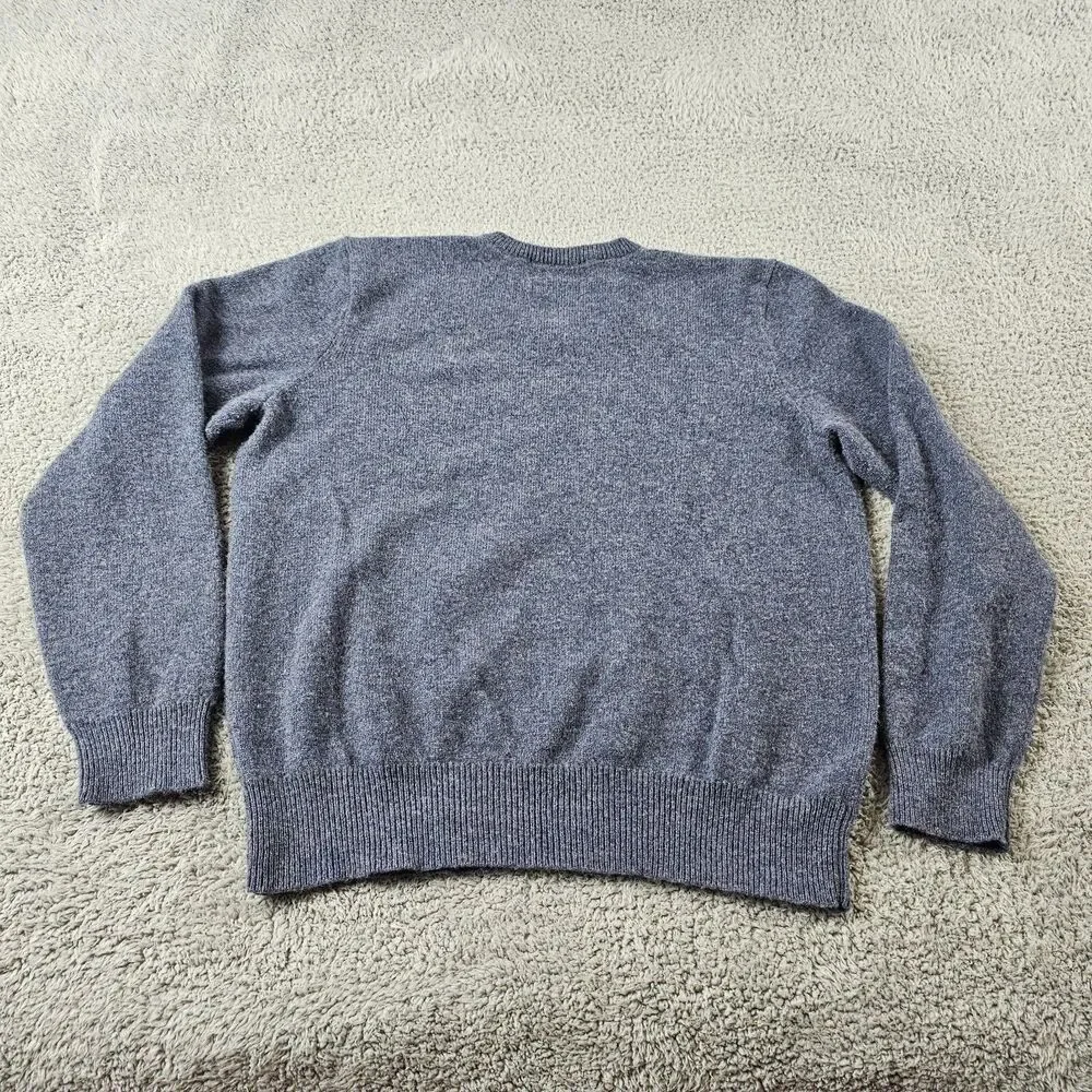 Vintage Polo Ralph Lauren Sweater Mens XL Blue Lambswool V Neck Preppy Casual